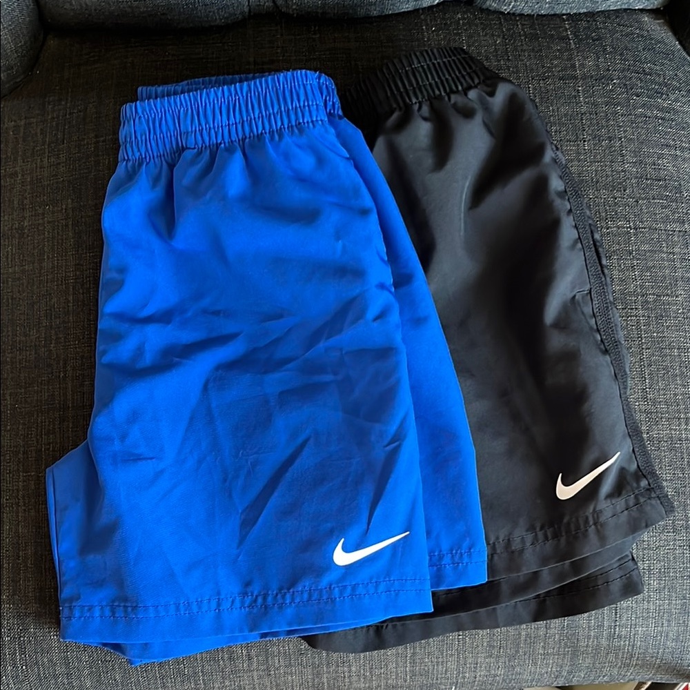 Nike Kids Blue and Black Shorts Dri Fit 6 (Lot of 2)